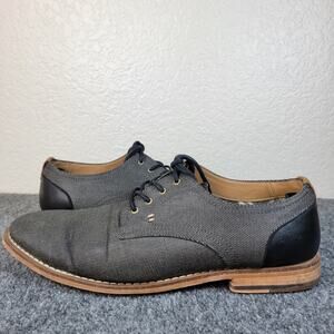 Seven 91 Men Oxford Shoes Size 10 Charcoal Textile Leather Sole Lace Up Casual